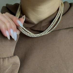 Elegant Silver Layered Necklace Set